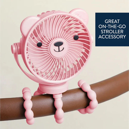 Itzy Breeze 3-Speed Stroller Fan™ - Bear Pink - - Fat Brain Toys - US 1735