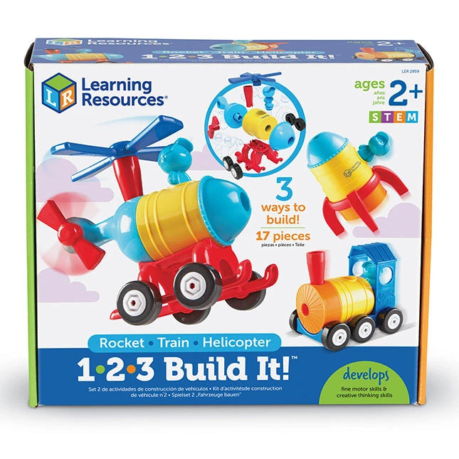 1-2-3 Build It Rocket-Train-Helicopter - Best for 2 year olds - US 5844
