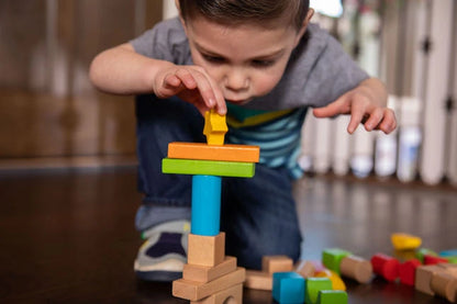 TimberBlocks - 100 Piece Wooden Block Set - Best for Ages 1 to 2 - US 0906