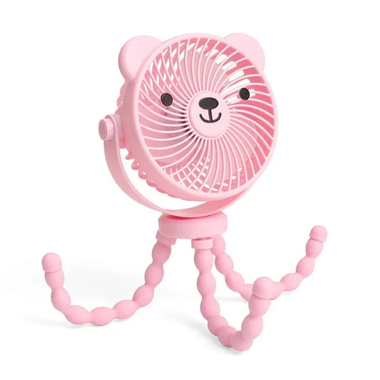 Itzy Breeze 3-Speed Stroller Fan™ - Bear Pink - - Fat Brain Toys - US 1735