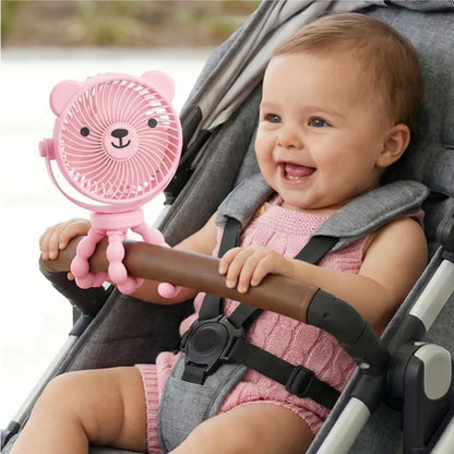 Itzy Breeze 3-Speed Stroller Fan™ - Bear Pink - - Fat Brain Toys - US 1735