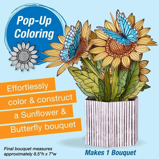 Pop Up Coloring Bouquet - Sunflowers &amp; Butterflies - - Fat Brain Toys - US 3255
