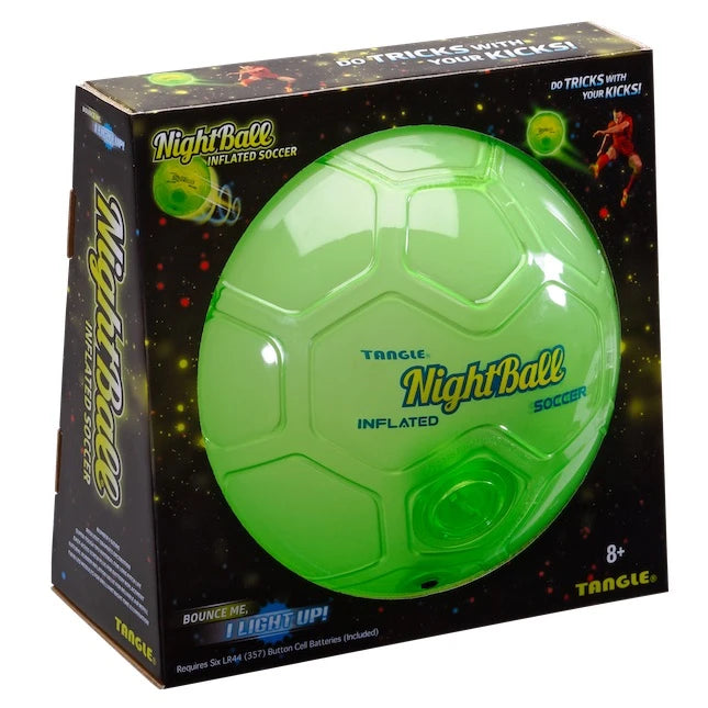 Nightball Inflated Soccer Ball - Green - Best for Ages 8 to 12 - US 0166