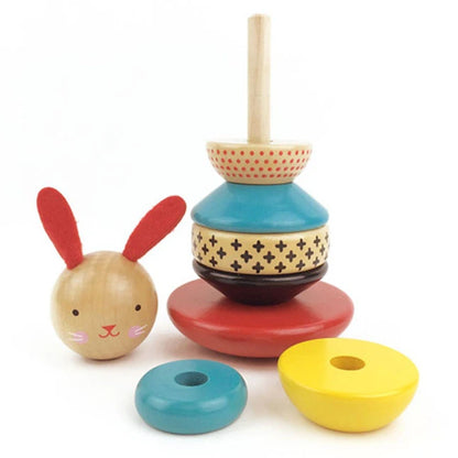 Wooden Stacking Toy - Modern Bunny - - Fat Brain Toys - US 0482