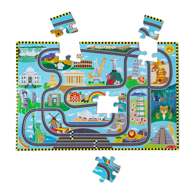 Race Track Floor Puzzle &amp; Play Set - Best Puzzles for Babies - US 2149