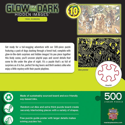 Trail Running Hidden Image Glow in the Dark - 500 pc Puzzle - - US 2904