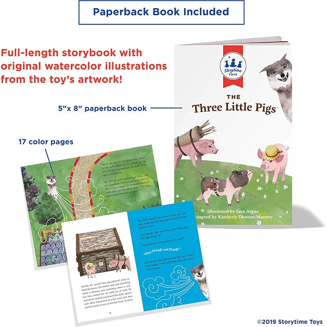 The Three Little Pigs Book and Playset - - Fat Brain Toys - US 1441