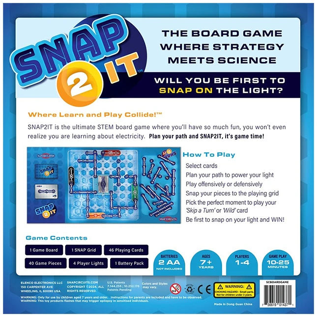 Snap Circuits Snap-2-It Board Game - Best Games for Ages 7 to 12 - US 3472