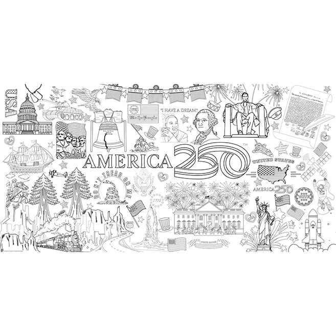 Creative Coloring Tablecloth Kit - AMERICA250 - Best for Ages 2 to 8 - US 8391