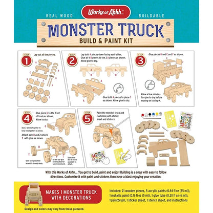 Works of Ahhh Monster Truck Build &amp; Paint Kit - - Fat Brain Toys - US 2942