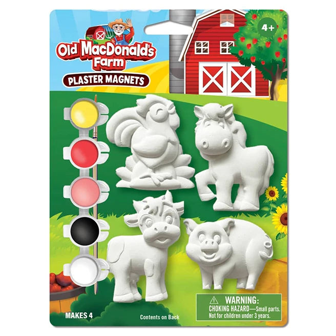 Old MacDonald's Plaster Magnets 4 Pack - Best for Ages 4 to 10 - US 3315