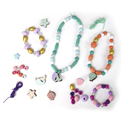 Sycomore Perles - 280pc Mermaid Wooden Beads - Best for Ages 4 to 8 - US 5358